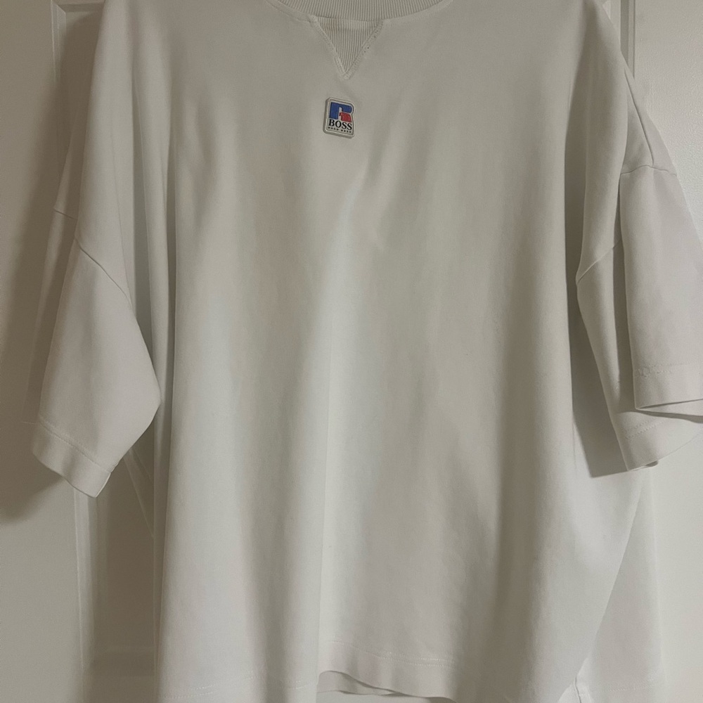 Boss x Russell Athletic Crew Neck oversized Large T Shirt Embroidered